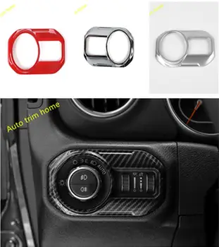 

Lapetus Head Lights Lamp Switch Button Cover Trim For Jeep Wrangler JL 2018 2019 2020 Chrome / Red / Matte / Carbon Fiber ABS