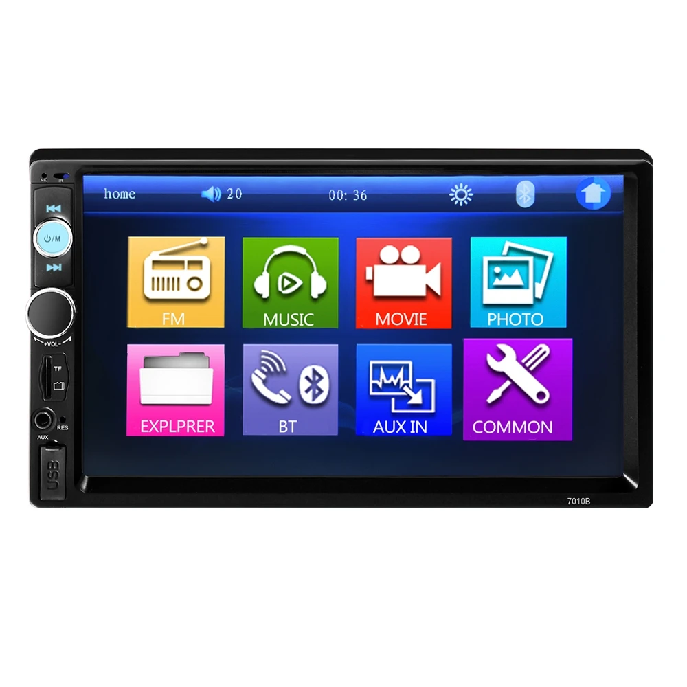 

New 7010B 7 inch Bluetooth V2.0 Car Audio Stereo Touch Screen MP4 MP5 Player Support SD USB FM Radio