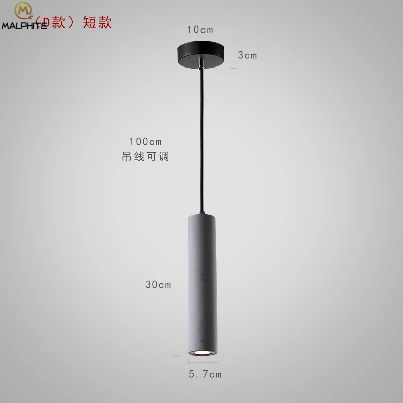 Новые Современные Мраморные подвесные светильники промышленные декоративные светильники бетонный цементный цилиндр труба подвесной светильник кафе бар подвесное освещение - Цвет корпуса: D