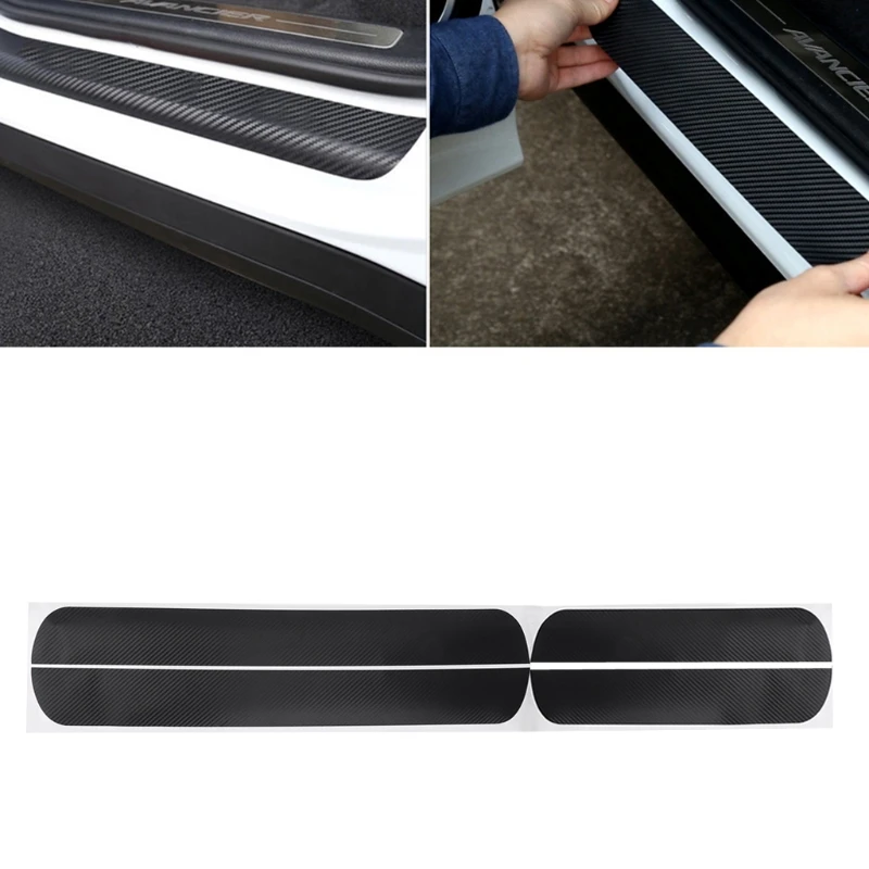 

4 Pcs Car Door Scuff Sill Plates Step Plate Protector Carbon Sticker For Ford Fiesta 2009-2017