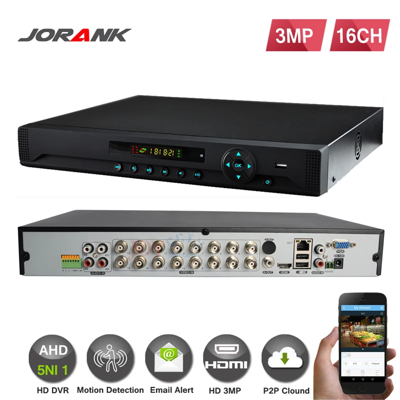 Startseite видеонаблюдение 16ch voller HD AHD 3MP 1080 P 960 sicherheit CCTV DVR рекордер 5in1 Гибридный TVI CVI NVR