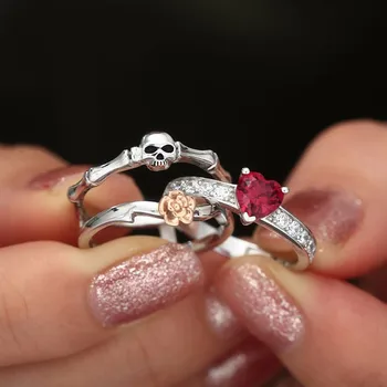 Bague tête de mort Mariage