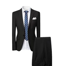 YUNCLOS Новое поступление года Хаундстут для мужчин бизнес костюмы комплект из 3 предметов Формальные смокинги для женихов Slim Fit мужской костюм