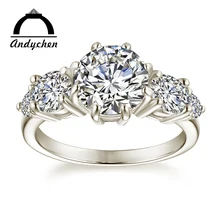 

AndyChen Charm White Gold Color Engagement Rings for Women Wedding Clear Zircon Jewelry Bague Bijoux Size 5 6 7 8 9 10 11 H1014