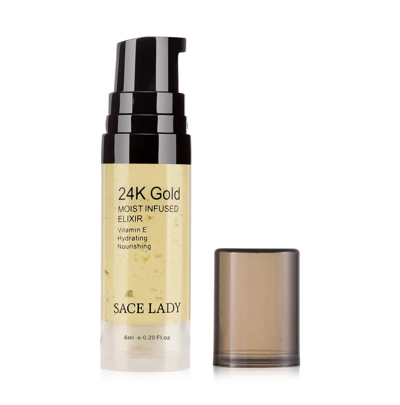 SACE LADY 24 k Gold Elixir с функцией повышенного увлажнения лица Эфирное масло макияж основа базовый праймер антивозрастной бренд Косметика - Цвет: SL214-6ML