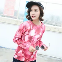 new autumn Korean products printing distinctively flower identification jackets o-neck collar hoodies women