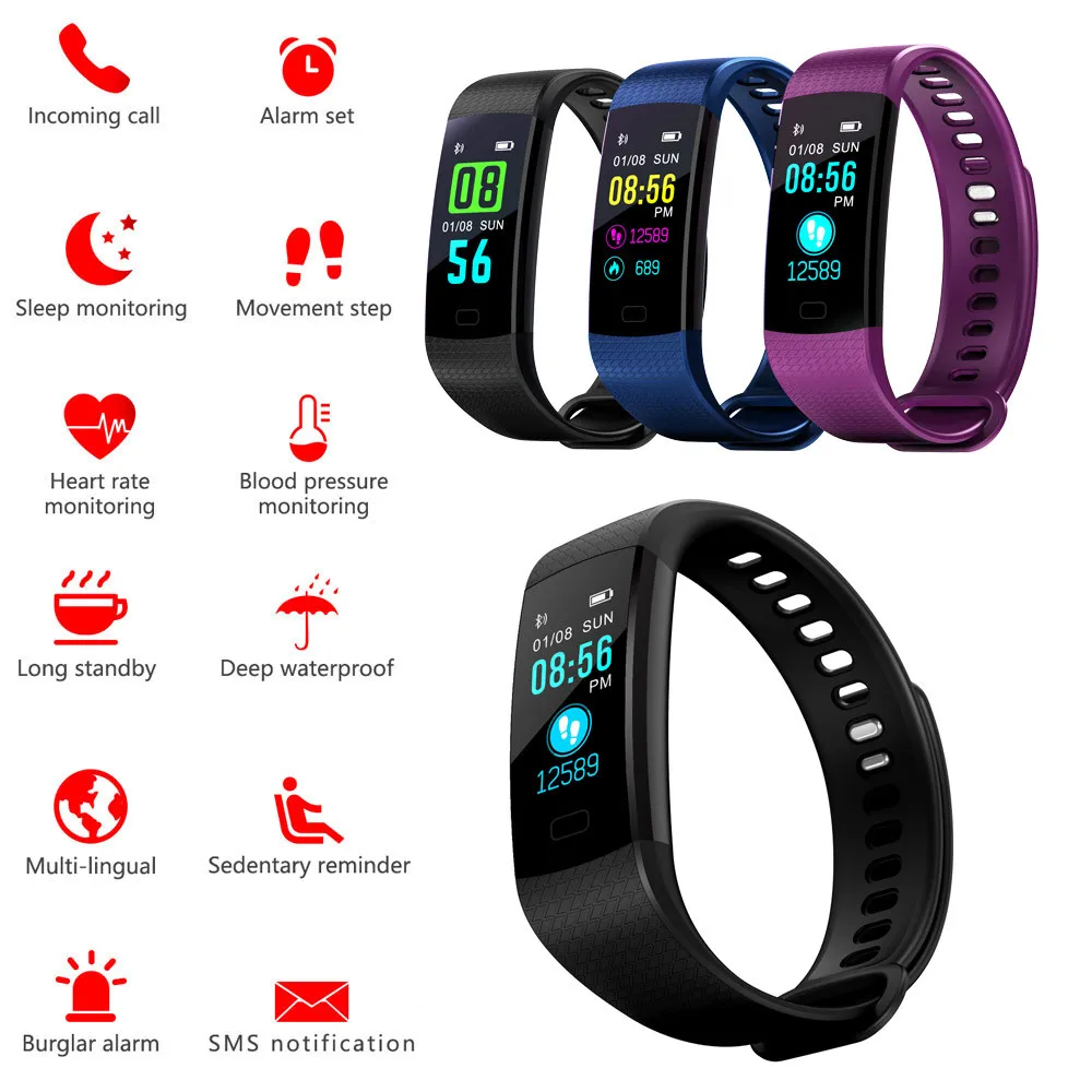 

Man Digital Watch Calorie Counter Smart Watch Men Sedentary Reminder Smart Bracelet for Android IOS Heart Monitor Sports Watches