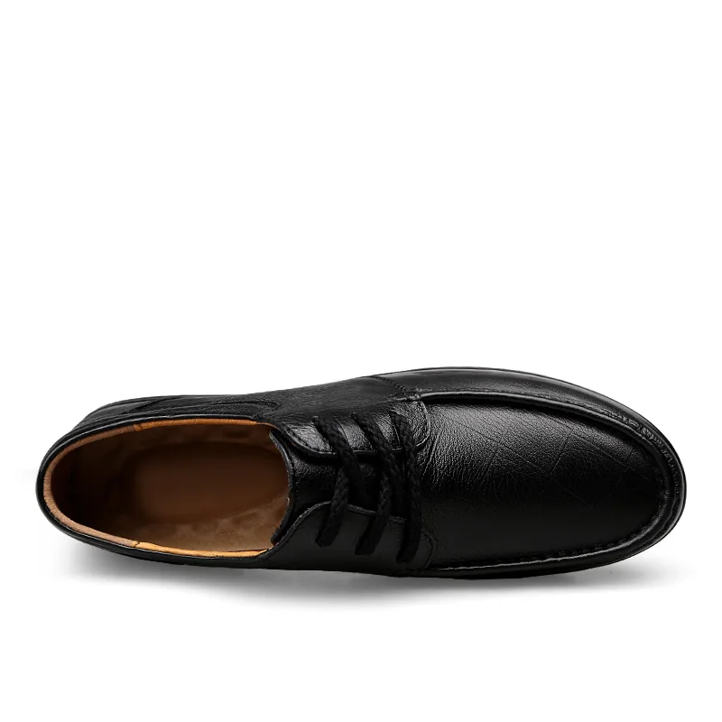 Г.; мужская обувь на меху; теплая зимняя модельная обувь; мужская кожаная обувь из натуральной кожи; Осенняя официальная обувь; мягкая Свадебная обувь - Цвет: Black