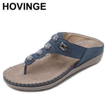 

HOVINGE Brand Women Shoes Comfort Beach Slippers Summer Fashion Flip Flops Ladies Shoes Flat Sandals Gladiator