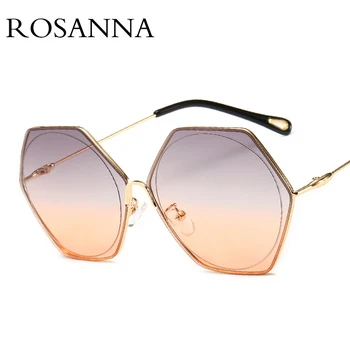

ROSANNA Fashion Polygon Frame Sunglasses Women Brand Designer Metal Rimless Octagon Sunglasses Luxury Vintage Sun Glasses Ladies