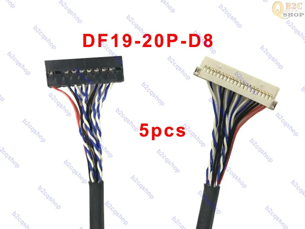 

5pcs LVDS CABLE wire DF19-20P-D8 20 pins 1ch 8bit for LCD monitor Panel screen controller board tester