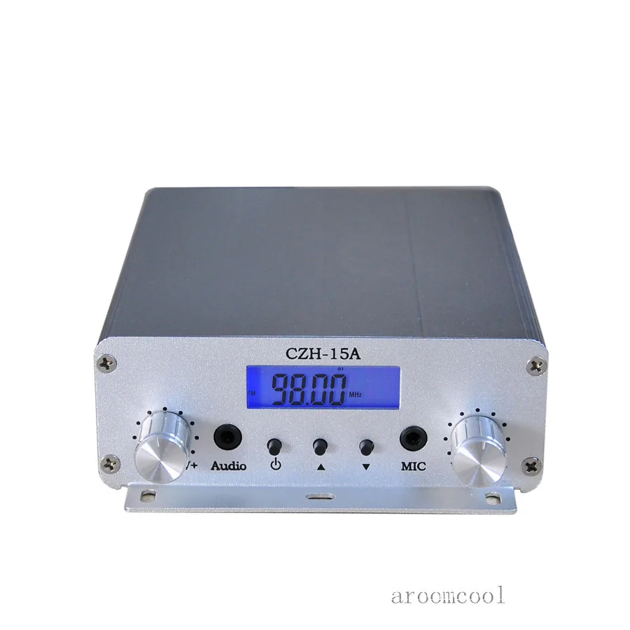 CZH-15A 15 Вт ЧМ-вещание PLL радиочастотный передатчик серебристого цвета