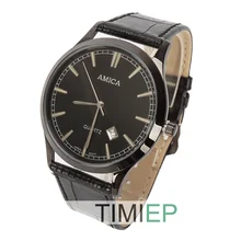 AMICA Роскошные бизнес стиль черные мужские часы Дата мужской подарок аналоговые Мужские часы