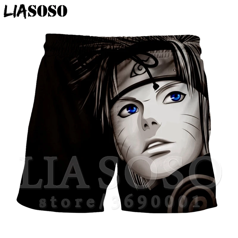 LIASOSO, 3D принт, аниме, Наруто, лиса, Kurama, мужские шорты, летние пляжные повседневные шорты, пляжные шорты, хип-хоп Короткие штаны, X1117