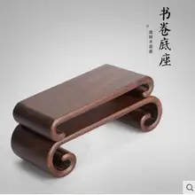 Изделия из красного дерева нечетный нефрит глина горшок украшение книги рулон прямоугольный цветочный горшок вид сплошное деревянное основание кронштейн