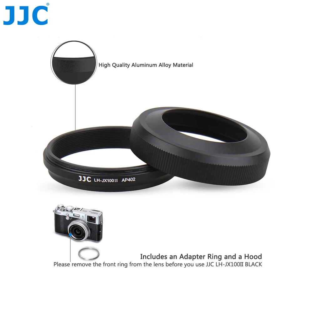 JJC металлическая бленда объектива для FUJIFILM X100/X100S/X100T винтовое переходное кольцо 49 мм аксессуары для фотографии камеры Dslr