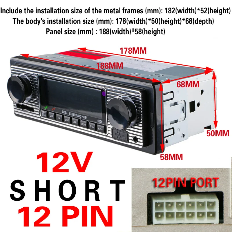 12 В Bluetooth автомобильный Радио плеер стерео FM MP3 USB SD AUX аудио Авто Электроника Авторадио 1 DIN oto teypleri радио para carro