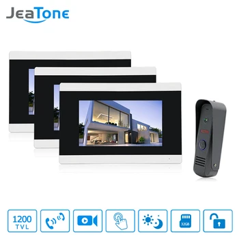 

Jeatone 7 " Touch-Screen TFT LCD Monitor Video Door phone Intercom System With Night Vision HD Outdoor Camera for Home Security