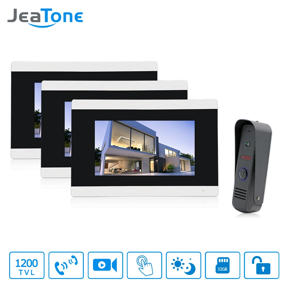 Jeatone 7 \ Touch-Screen TFT LCD Monitor Video Door phone Intercom System With Night Vision HD Outdoor Camera for Home Security Jeatone 7 \ Touch-Screen TFT LCD Monitor Video Door phone Intercom System With Night Vision HD Outdoor Camera for Home Security