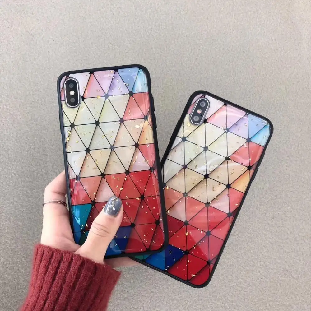 

Epoxy gold foil colours TPU+PC mobile phone case Anti-drop, anti-collision for iphone 6 6s 7 8 plus X XS XR XSmax