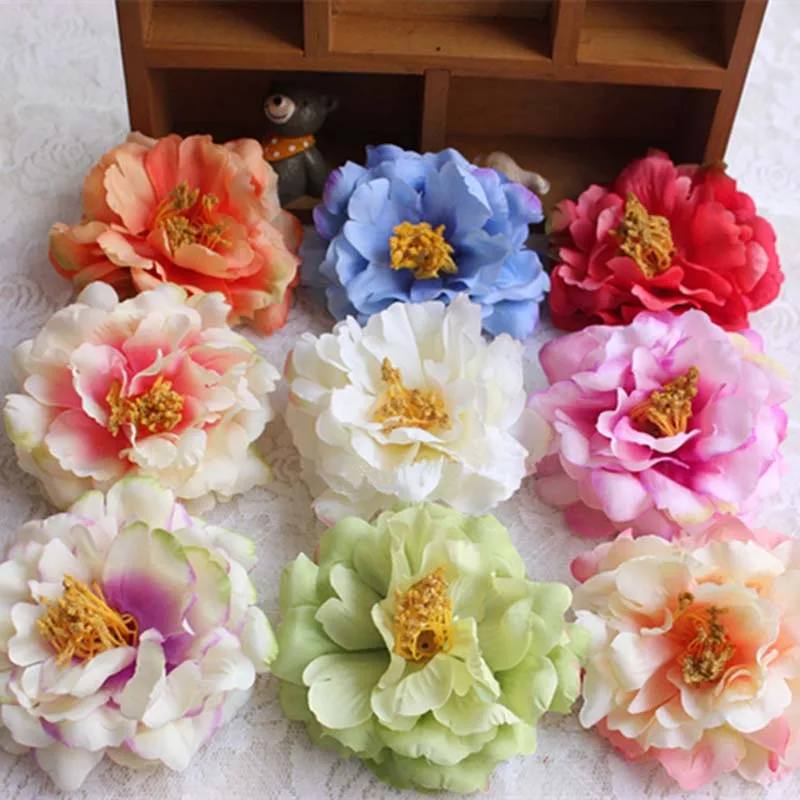 9CM Head,20PCS real touch peonies,Fake Roses Artificial Silk Large