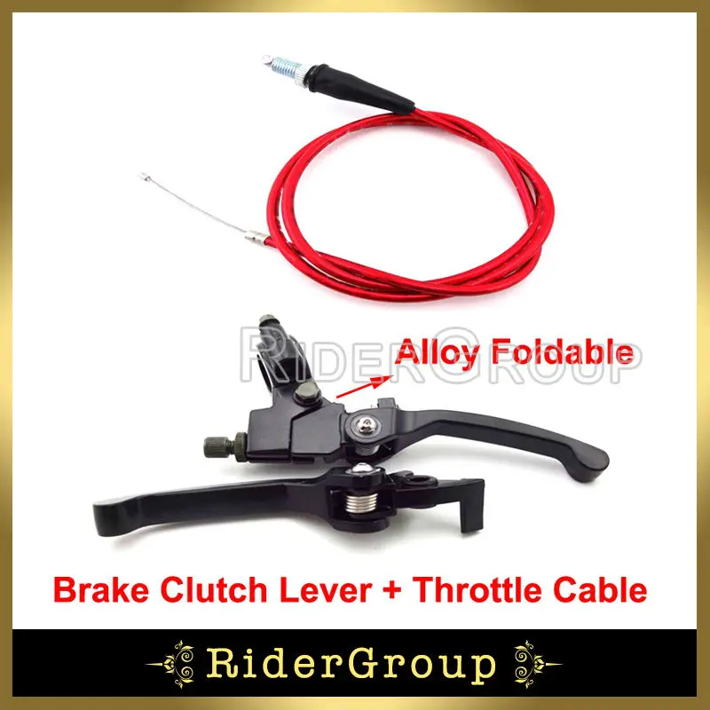 Red Handle Brake Lever Clutch Cable For Motorcycle Pit Dirt Motor Bike
