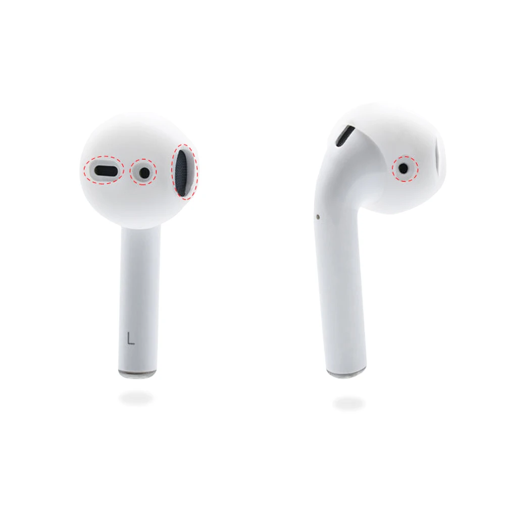 1 пара мягких Противоскользящих силиконовых ушных наконечников для Apple AirPods Earpods защитный рукав шапки с наушниками чехол Крышка