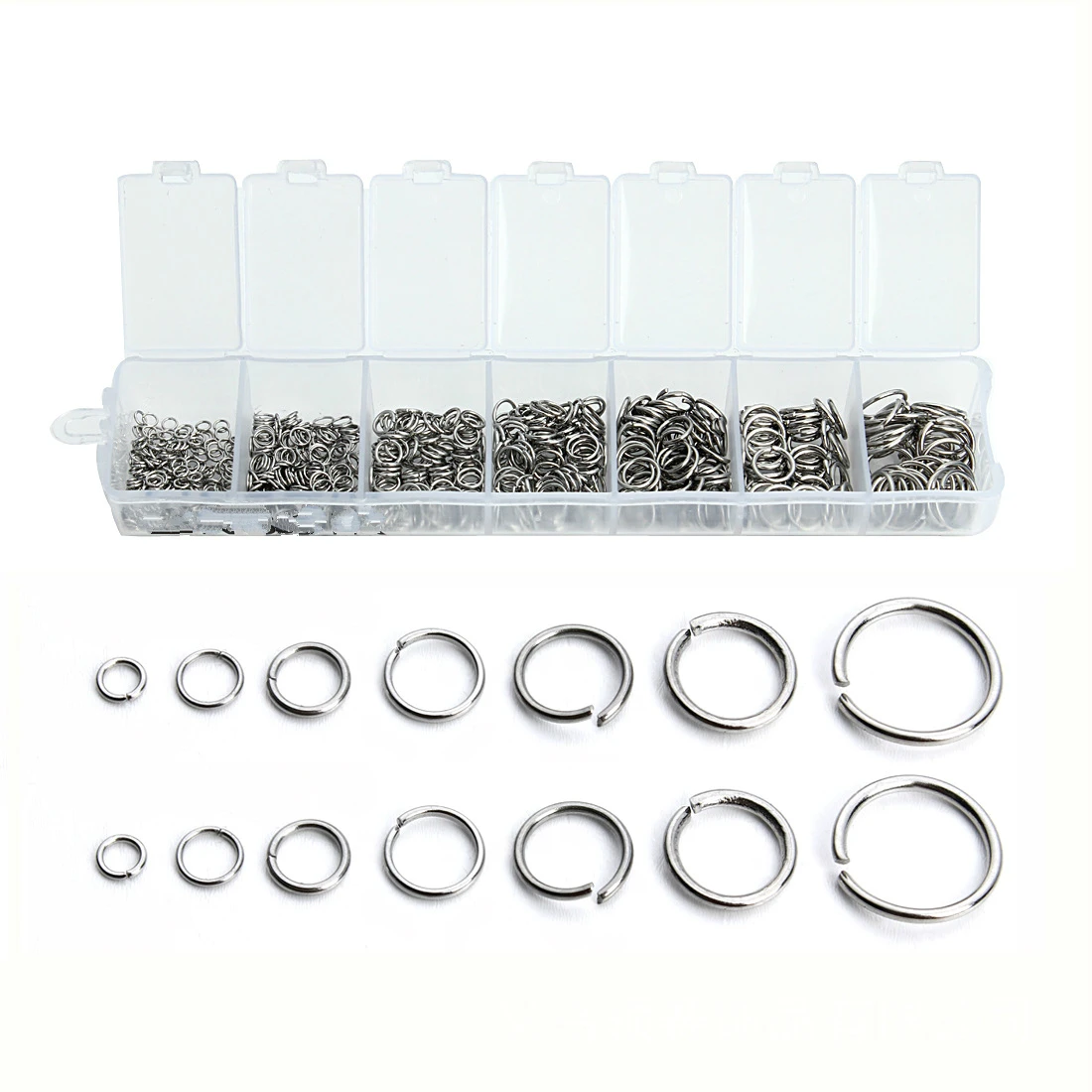 770PCs Stainless Steel Closed Jump Rings Mixed Size DIY Jewelry Making