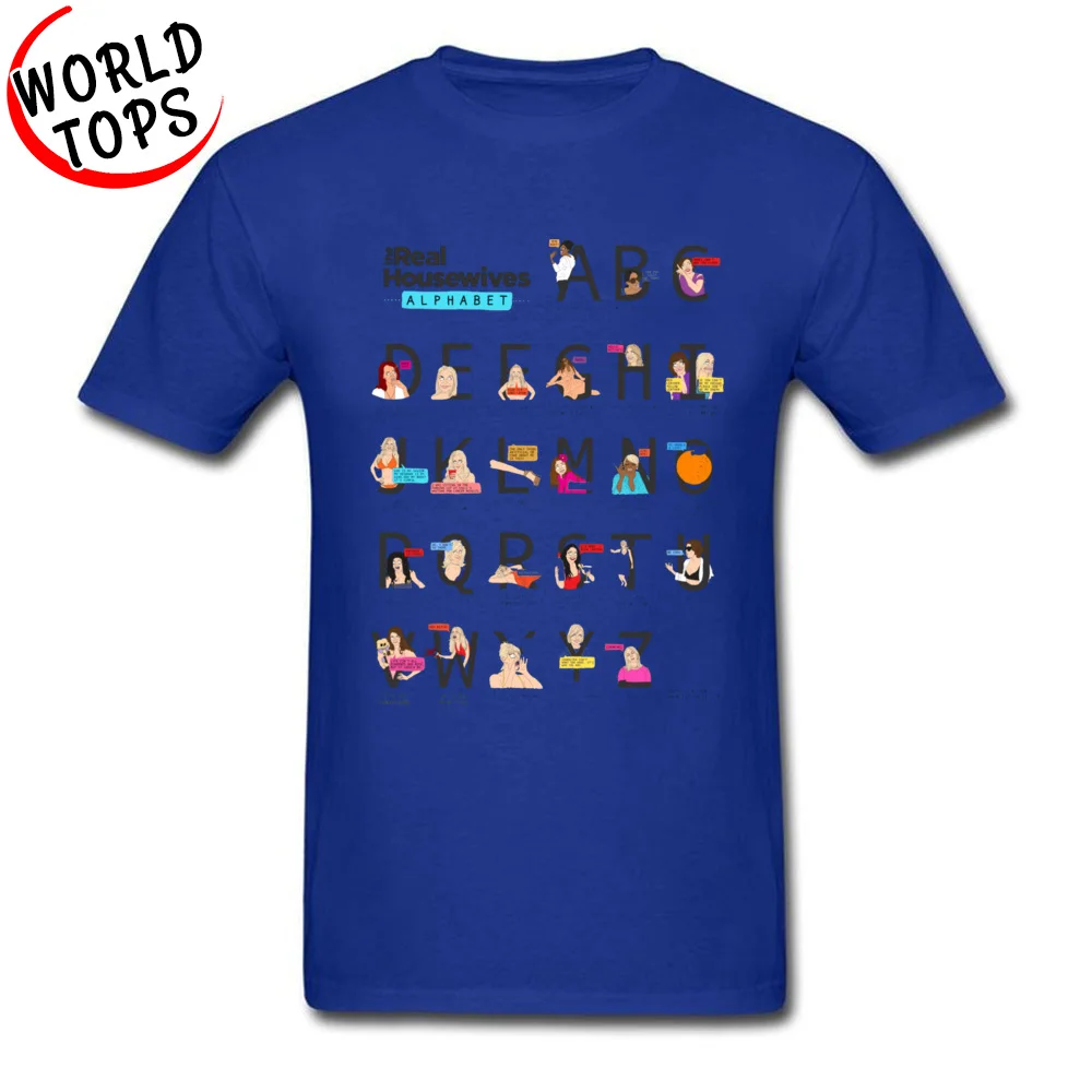 Crewneck The Real Housewives Alphabet 6990 Pure Cotton Mens T-Shirt Custom Short Sleeve Tops Tees Special Casual Tee Shirts The Real Housewives Alphabet 6990 blue