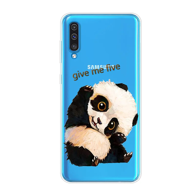 For Samsung A50 Case Animals Soft TPU Clear Bumper Coque For Samsung Galaxy A50 Silicone Phone Back Cover Capas A 50 A505 A505F