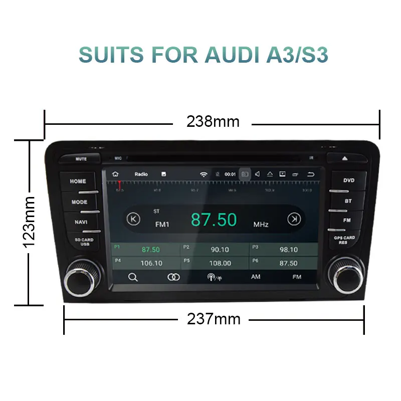 Best Android 9.0 Octa Core 7 Inch Car DVD Player Stereo System For Audi A3 S3 With 3G WIFI Canbus Radio FM AM Radio GPS Navigation 26