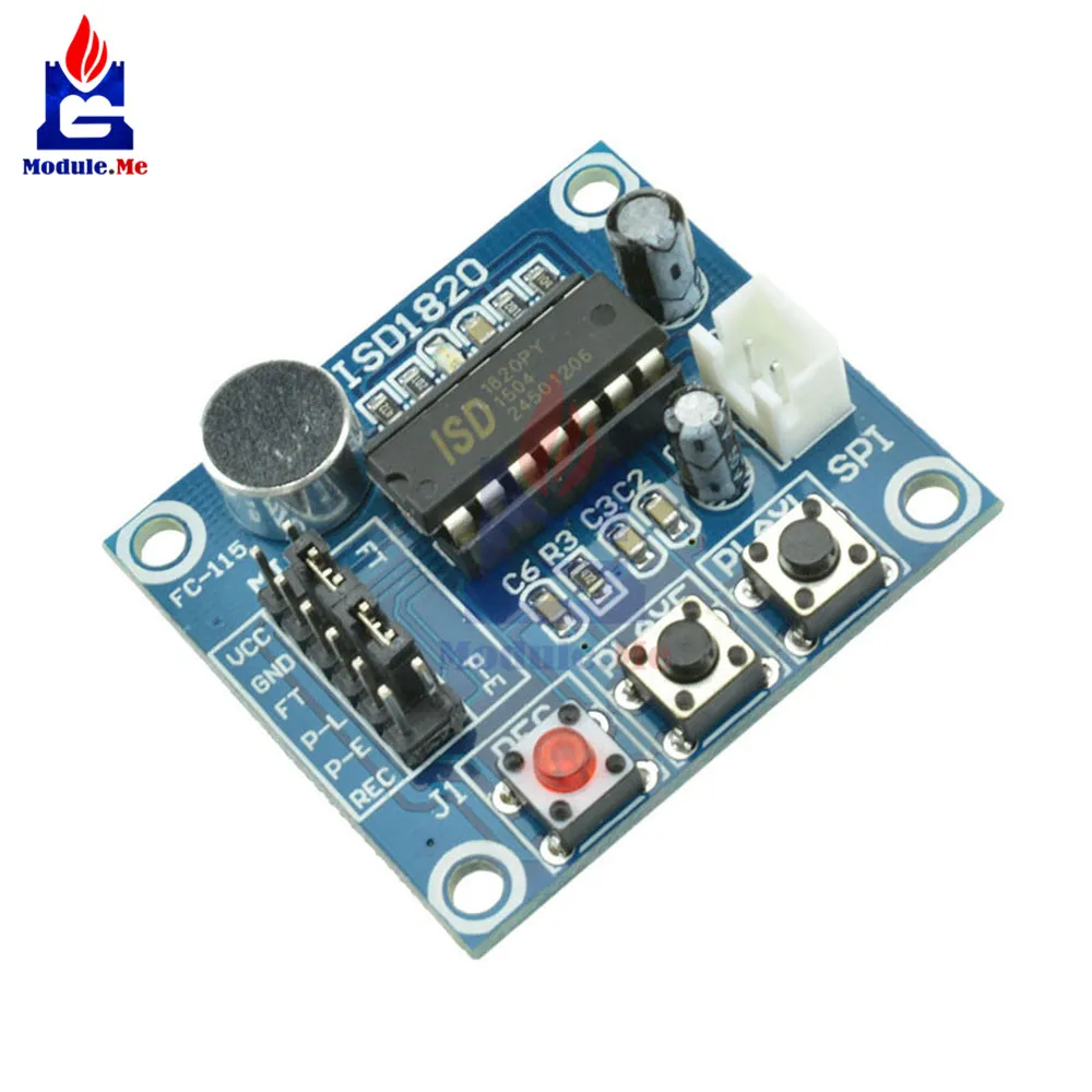 

ISD1820 Sound Voice Recording Playback Module Mic Audio Telediphone Control Drive Driver Board Microphone Micro phone 3V 5V