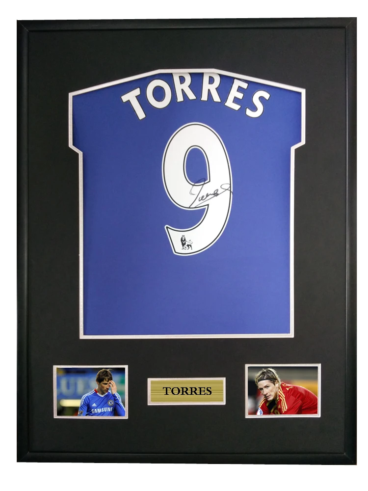 

Torres signed autographed soccer shirt jersey come with Sa coa framed Chelsea