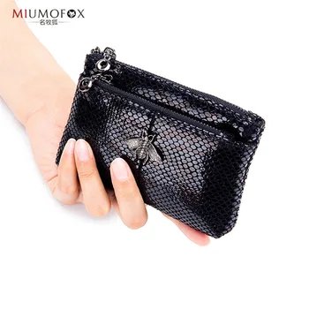 

Travel Mini Split Leather Womens Wallets Card Holder Women Purse Big Capacity Wallet Ring Leather Keychain Coin Purse Handbag