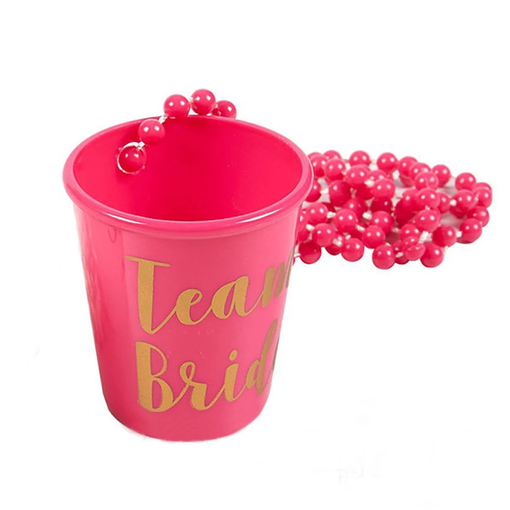 

Party Cute Girls Wedding Accessories Mini Gift Bridal Shower Festival Necklace Hen Night Bride Beaded Chain Cup Funny