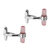 Men’s shirts Cufflinks high-quality copper material Pink Crystal Cufflinks Cufflinks 2 pairs of packaging for sale