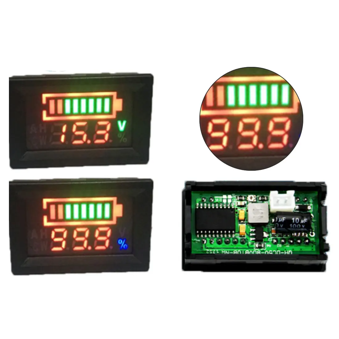 

Universal 5-80V Dual LED Display Lithium Lead-Acid Battery Tester Capacity Indicator Digital Voltmeter Battery Percentage Monit