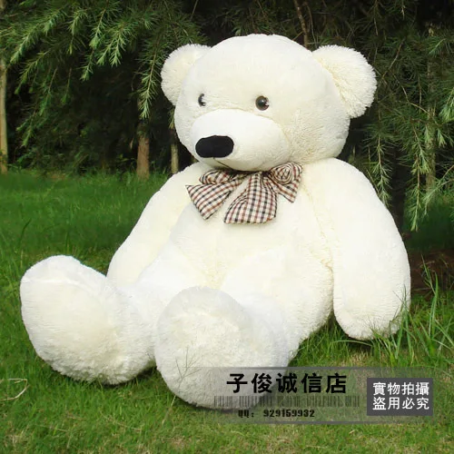 ФОТО lovely huge bear toy plushed toy cute big eyes bow stuffed bear toy teddy bear birthday gift white 100cm