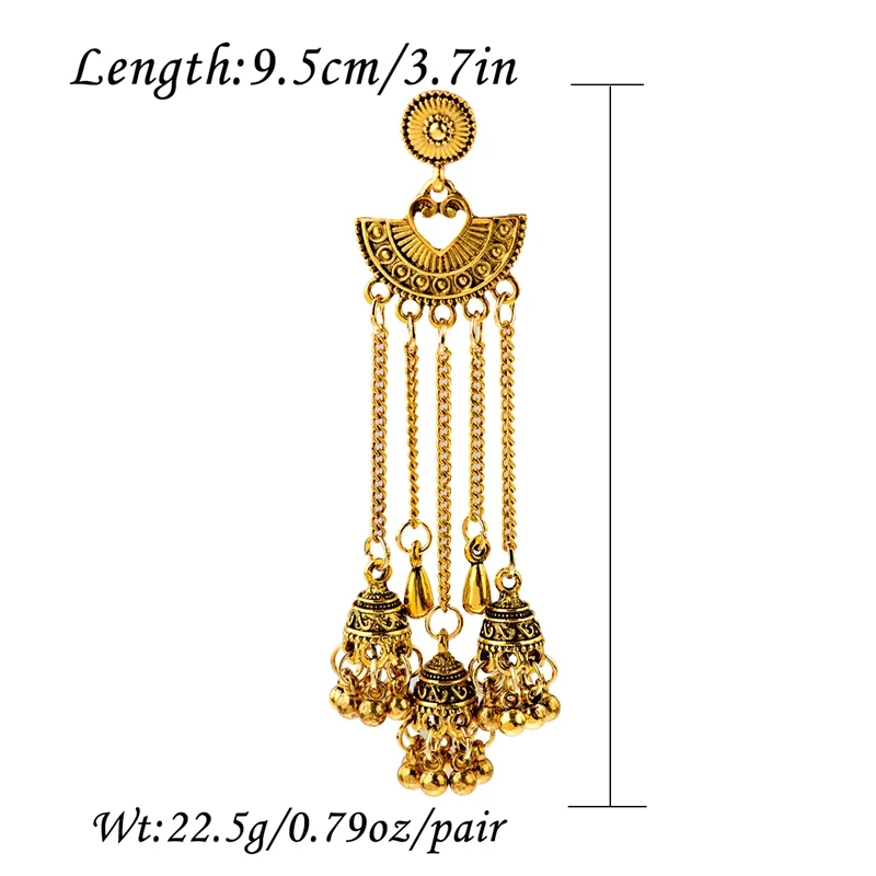 Египетские Винтажные серьги Jhumka индийские турецкие ювелирные изделия для женщин