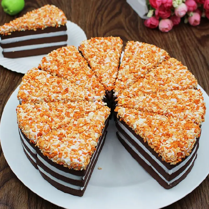 

Realistic Lifelike Artificial Simulation Triangular Cake Model Display Photography Props Household Home Decor