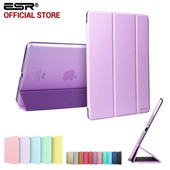 Case for  mini 1 2 3, ESR Tri-fold smart cover Color Ultra Slim PU Leather Transparent Back Case for  mini 1 2 3