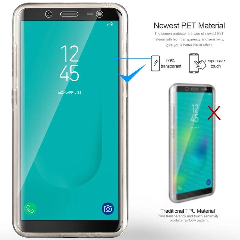 Чехол с полным покрытием на 360 градусов для Samsung Galaxy S8 S9 S10 Note 8 9 J4 J6 A8 A6 Plus J8 S10e A10 A30 A50