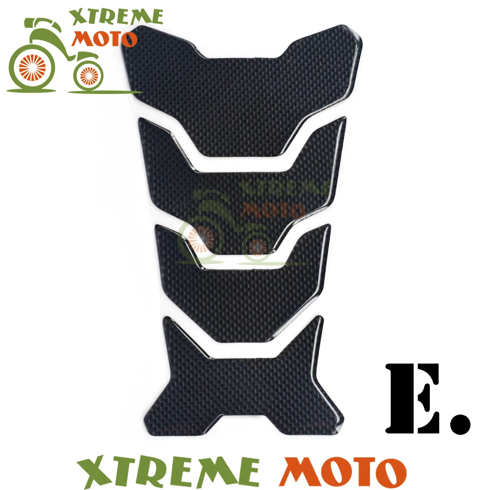 Carbon Fiber Motorcycle Decal Gas Oil Fuel Tank Pad Protector Skull