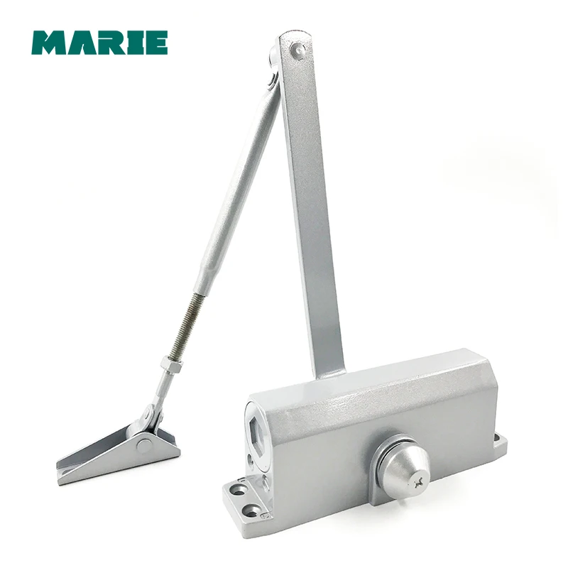 

silver 40KG-65KG Heavy Door Closer - Silver, Aluminum Finish 2-Section Speed Adjustable 3303D
