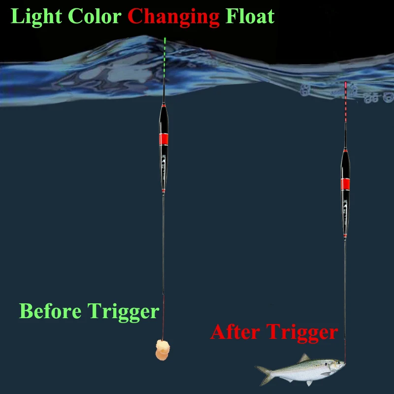  Smart Fishing Float Bite Alarm Fish Bite Bait LED Light Color Change Automatic Night Electronic Cha - 33009752023