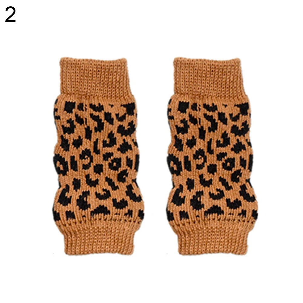 Hoomall 4 шт./компл. зимние носки для собак с леопардовым рисунком Нескользящие гетры носки для собак для домашних животных
