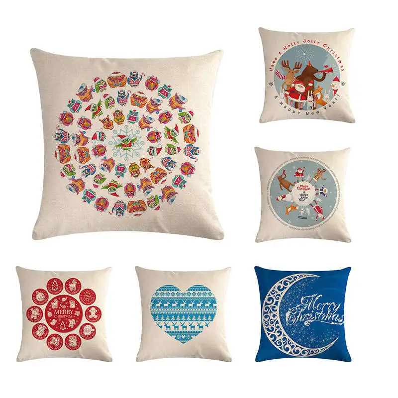 45cm*45cm moon design christmas linen/cotton throw pillow covers couch cushion cover home decorative | Дом и сад