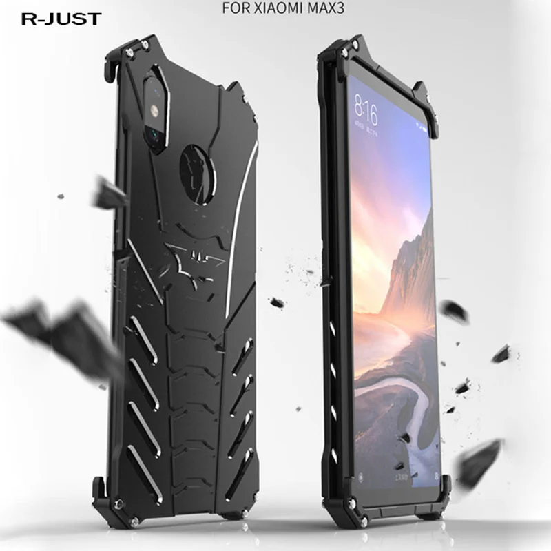 Xiaomi Mi Max 3 Metal Case Heavy Dust Aluminum Batman Armor Cover For With Holder Black | Мобильные телефоны и аксессуары