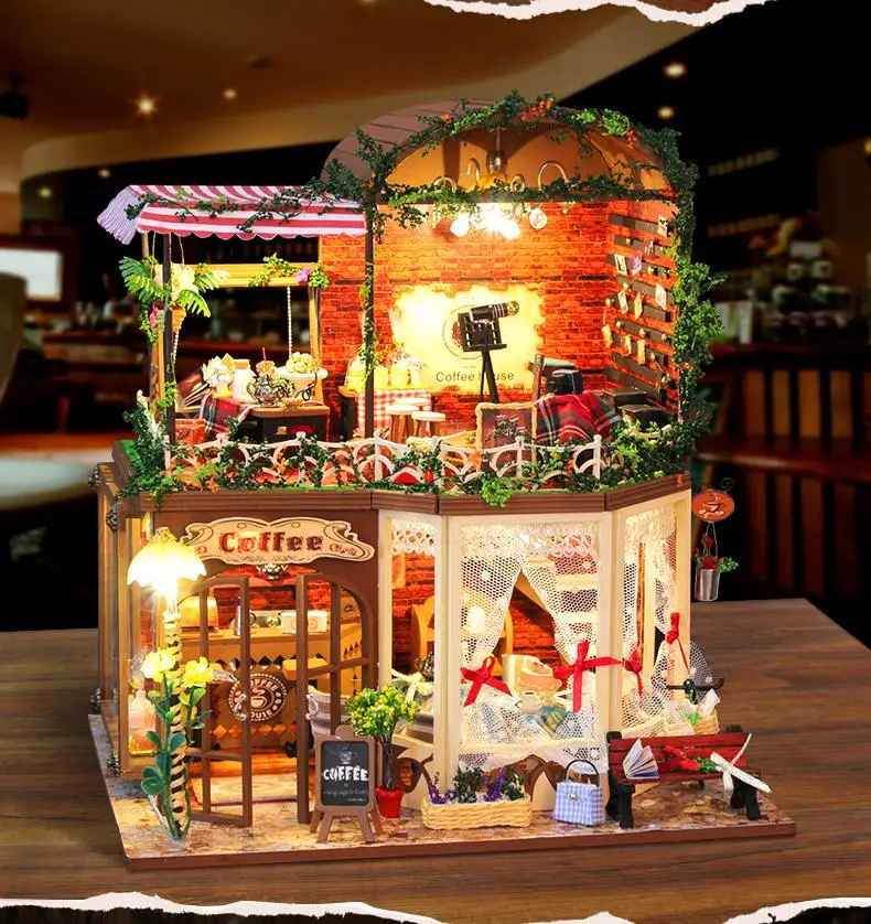 Miniature DIY Doll Houses 3D Wooden Doll House Miniature dollhouse Furniture Kit Toys for Children Birthday Gifts Happy time Miniature DIY Doll Houses 3D Wooden Doll House Miniature dollhouse Furniture Kit Toys for Children Birthday Gifts Happy time