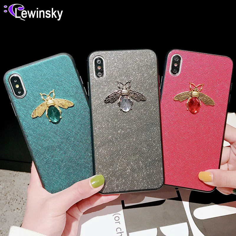 

Luxury brand Diamond Bee Glitte soft case for iphone 6S 7 8 plus X XR XS Max hard cover for samsung galaxy S8 S9 S10 E Note9 A50